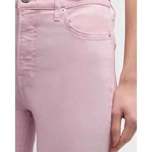 NWT Veronica Beard Beverly Skinny Flare Jeans SZ 24 NWT 248 BARELY ORCHID IRRG - Picture 2 of 11